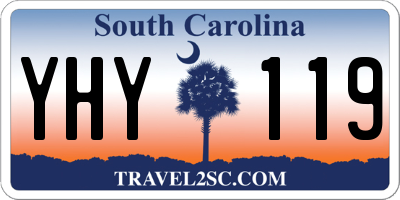 SC license plate YHY119