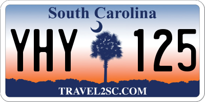 SC license plate YHY125