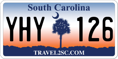 SC license plate YHY126