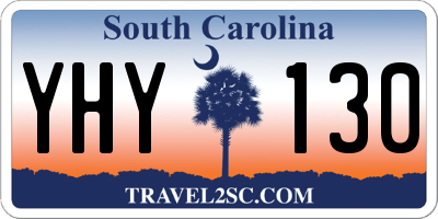 SC license plate YHY130