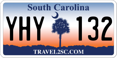 SC license plate YHY132
