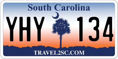 SC license plate YHY134