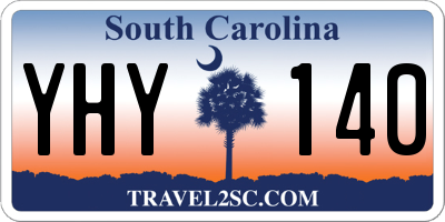 SC license plate YHY140