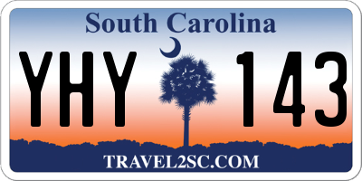 SC license plate YHY143