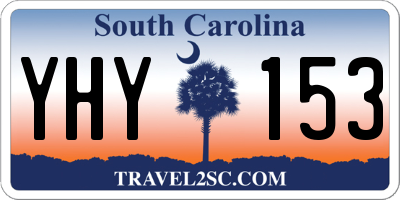 SC license plate YHY153