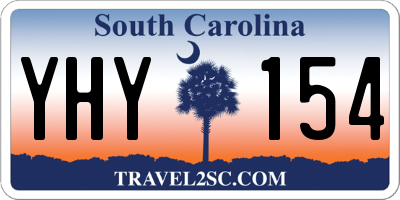 SC license plate YHY154