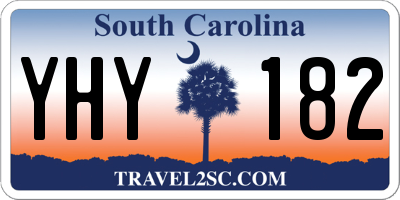 SC license plate YHY182