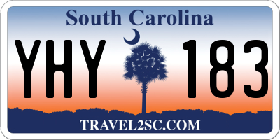 SC license plate YHY183