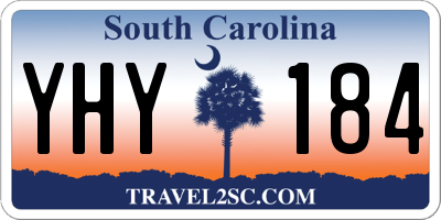 SC license plate YHY184