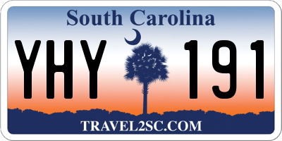 SC license plate YHY191