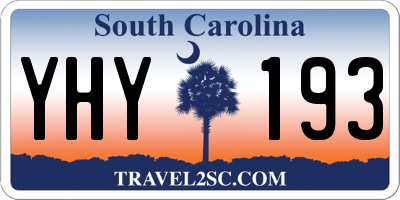 SC license plate YHY193