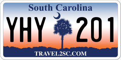 SC license plate YHY201