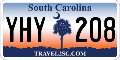 SC license plate YHY208