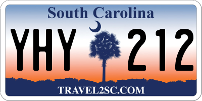 SC license plate YHY212