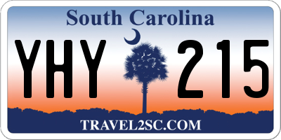 SC license plate YHY215