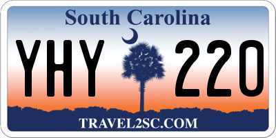 SC license plate YHY220