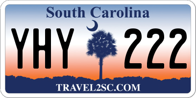 SC license plate YHY222