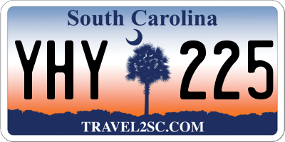SC license plate YHY225