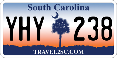 SC license plate YHY238