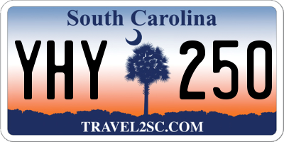 SC license plate YHY250