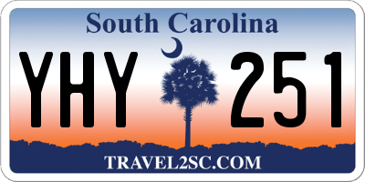 SC license plate YHY251