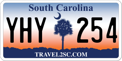 SC license plate YHY254