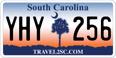 SC license plate YHY256