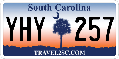 SC license plate YHY257