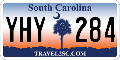 SC license plate YHY284