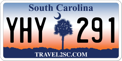 SC license plate YHY291