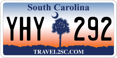 SC license plate YHY292