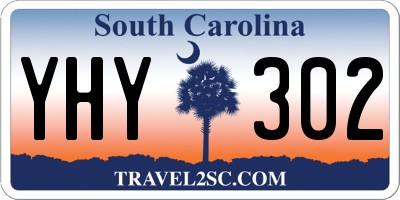 SC license plate YHY302