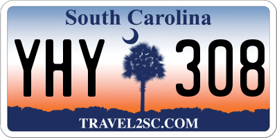 SC license plate YHY308