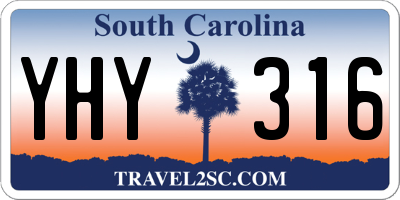 SC license plate YHY316