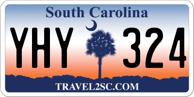 SC license plate YHY324