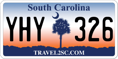 SC license plate YHY326