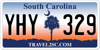 SC license plate YHY329