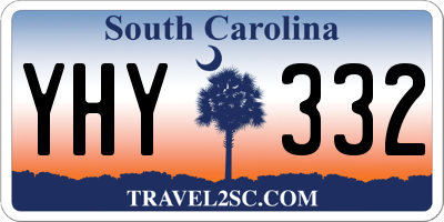 SC license plate YHY332