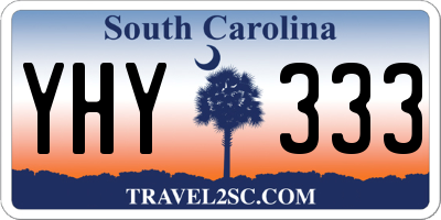 SC license plate YHY333