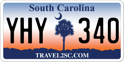 SC license plate YHY340