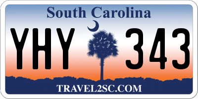 SC license plate YHY343