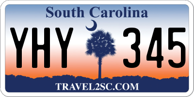 SC license plate YHY345