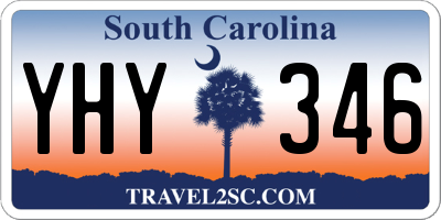 SC license plate YHY346