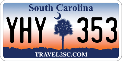 SC license plate YHY353