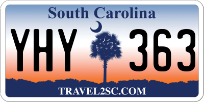 SC license plate YHY363