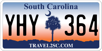 SC license plate YHY364
