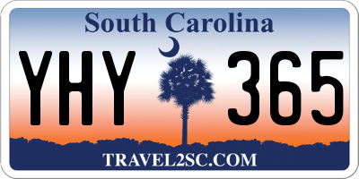 SC license plate YHY365