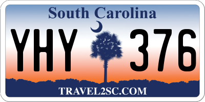 SC license plate YHY376