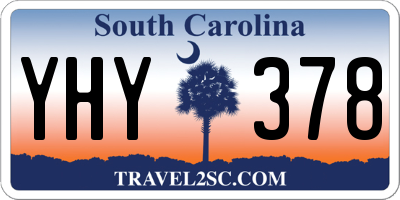 SC license plate YHY378