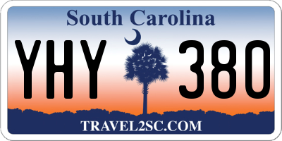 SC license plate YHY380